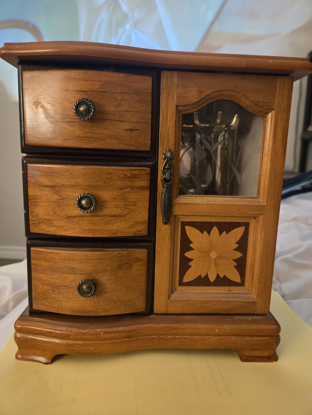 Wood Finish Jewelry Box Organizer - Brown
